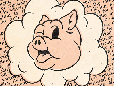 🐷 Pork Cloud 1930s 1940s 1950s 30s 40s 50s bbq branding character character design comic design distressed graphic design illustration pig piggy retro texture vintage