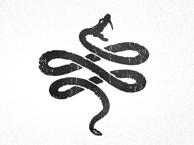 Rattlesnake Flourish 1 color black design flourish illustration one color rattlesnake retro shofner snake texture