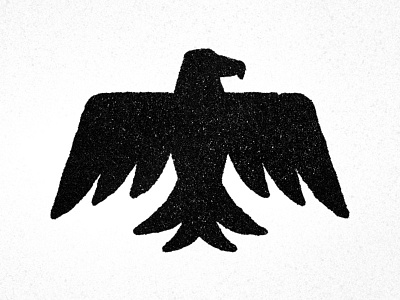 Eagle 1 color black design eagle hawk illustration retro shofner texture