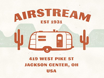 Airstream Apparel Concept 1930s airstream camping distressed illustration orange retro vintage