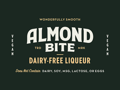 Almond Bite Liqueur Now Available!! brand branding branidentity design logo logotype retro type typography vintage