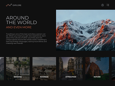 web design concept for a travel agency