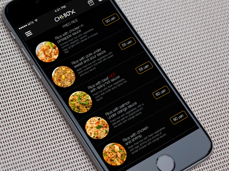 Navigation for Food App [GIF] animated animation app delivery design food gif ios iphone navigation ui ux