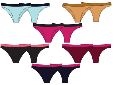 Women's Panty Design design fashion design flat flatdesign illustrator panty pantydesign pattern design summer technicaldesig
