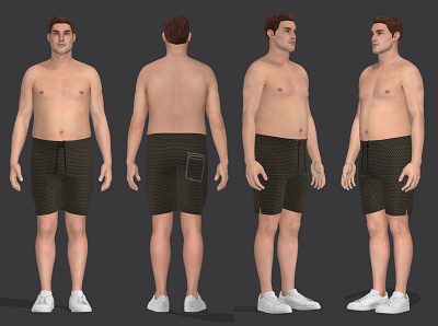 Mens Board Shorts 3d animation apparealdesign boardshorts clo3d design fashion design flatdesign illustration pattern design rendering technicaldesig