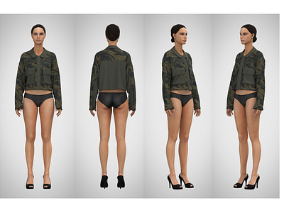 CAMO SHORT JACKET 3d apparealdesign camo clo3d design fashion design flatdesign illustration pattern design technical design