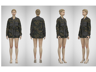 CAMO BELTED JACKET 3d apparealdesign camo print clo3d design fashion design flatdesign illustration pattern design technicaldesign