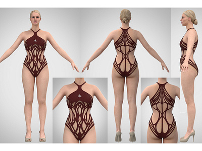 Swimsuit 3d animation apparealdesign clo3d design f fashion design laser design pattern design swimsuit swimwear