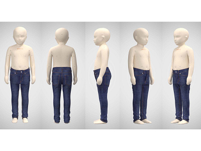 Kid's Denim Pant 3d apparealdesign denim p[ant design fashion design flatdesign illustration pant pattern design technicaldesig