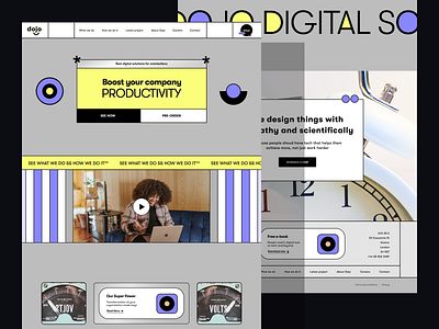 Dojo - Landing page 2d aftereffects agency animation branding design flat illustration logo minimal ui uiux ux vector web