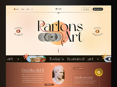 Art Collection and Blog Landing Page