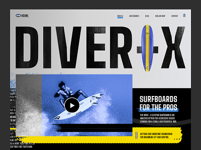 Surfboard - Landing Page agency dark design design landing page magazine style sport website sporting surfboard surfing typography ui ux web website