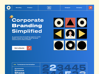 Branding Agency Landing Page aesthetics agency bold branding branding agency design flat geometric gradient ui ux vector web webdesign