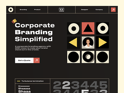 Branding Agency Website 2d adobes branding agency brandingwebsite company creative design geometric landing page logo shapes ui ux web website
