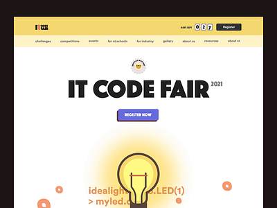 IT Code Fair Landing Page animation code fair flat design home page it landing page motion graphics ui uianimation ux vector web webdesign