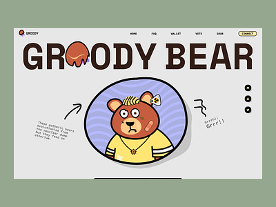 NFTs - Groody Bear Landing Page animation bears blockchain landing page motion graphics nfts ui ux web web animation website