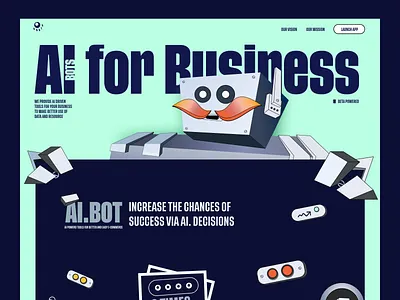 ABOTS LANDING PAGE 3d ai bi bi tools grid homepage landing page ui ux vector web website