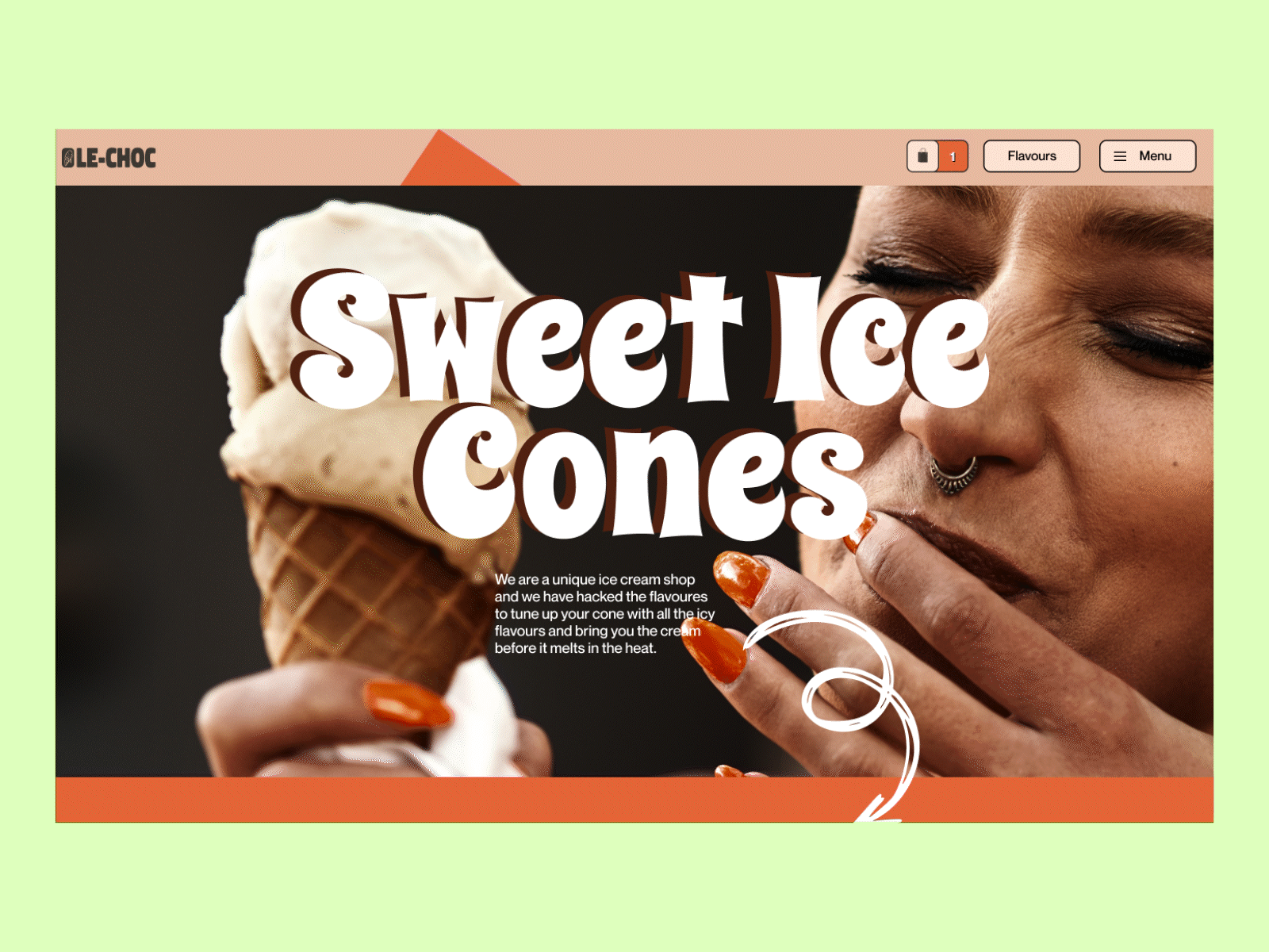 Le-choc Landing Page animation branding food frontpage ice cream landing page retro ui ux web website