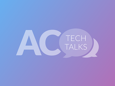 Ac Teck Talks Logo avenue code balloon gradient logo message icon talks tech