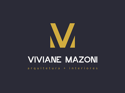 Logo Viviane Mazoni architecture design diagonal interiors lines logo m typography v