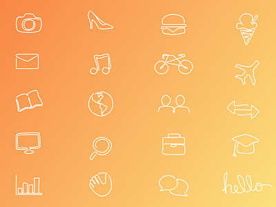 Single Line Icons icons lineicons outline single-line