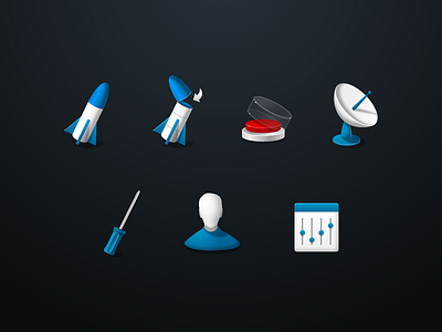 Rocket Icons antenna icons illustration rocket rockets