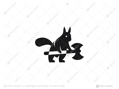 Squirrel Axe Logo (For Sale) axe axe logo branding design graphic design logo logo design logoforsale logos squirrel squirrel axe logo squirrel logo vector