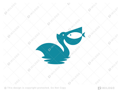 Pelican and Fish Logo (For Sale) branding design fish fish logo graphic design logo logo design logoforsale logos pelican pelican logo vector