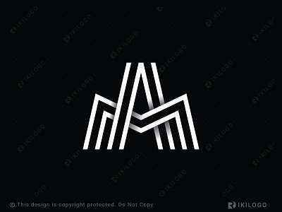 Letter Am Monoline Logo (For Sale) am branding design graphic design letter logo logo design logo maker logo mark logo type logoforsale logos vector