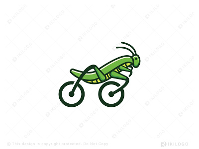 Grasshopper Bike Logo (For Sale) animal bicycle branding design graphic design gras grasshopper illustration logo logo design logoforsale logos