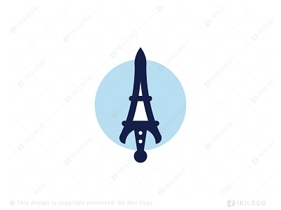 Paris Sword Logo (For Sale) aifel aifeltower branding design graphic design illustration logo logo design logoforsale logos paris sword vector