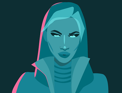 Hot and dangerous flatdesign girl character illustration illustrator logo minimal portrait ux vector vectorart web