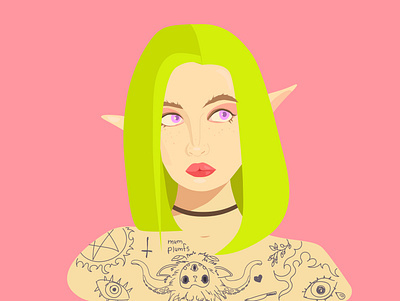Acid girl Vol2 characterdesign cyberpunk design flatdesign girl character illustration illustrator tattoo tattoo design vector vectorart
