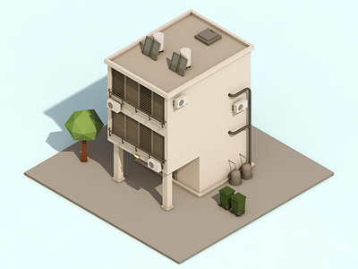 low poly house
