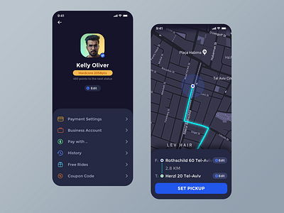 User profile taxi app