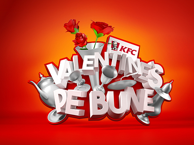 KFC - Valentine's Pe Bune - V1 3d advertising advertising design campaign kfc logo romania valentines