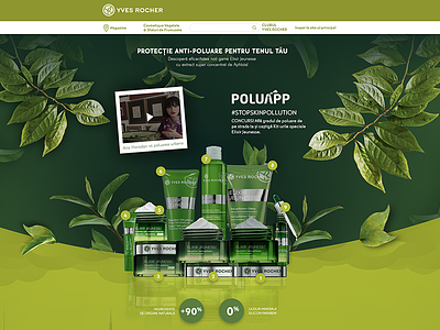 Yves-Rocher Landing Page agency bucharest cosmetics landing page leaves nature romania skin care skincare tuio yves rocher