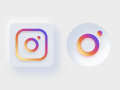 Icon Design of Instagram design figmadesign icon icon design instagram logo minimal neumorphic neumorphic design neumorphism