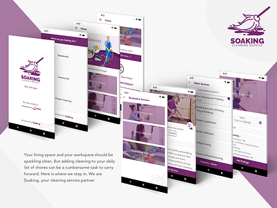 Soaking Cleaning Services graphics mobile ui mobileappdesign mobileapplication swift application development