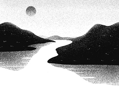 Mountain and the River digital art illustration art