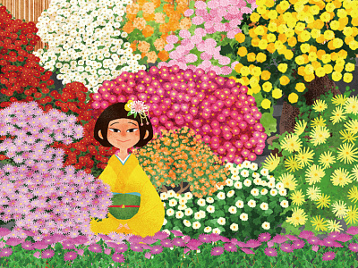 Chrysanthemum digital art flowers illustration illustration art