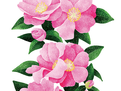 Camellia digital art flowers illustration illustration art