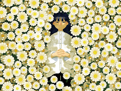 White Flowers digital art flowers illustration illustration art