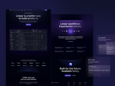 Recreating the Linear landing page ui