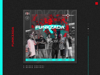 FUNKZADA - COVERS II acid album cover beat beatmaker beats cover single coverart coverartwork cyan funk gang illustration red trap
