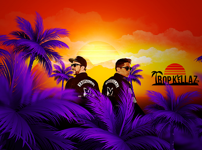 Tropkillaz - youtube design dj graphic design illustration music palm tree palmer summer tropkillaz