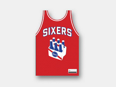 Sixers 76ers basketball beer illustration nba sixers