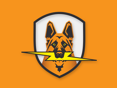 Murphys Badge badge dog electricity icon illustration lightning logo