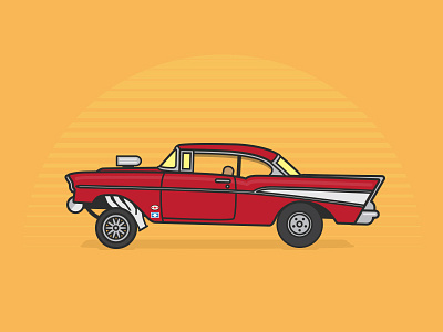 57' Chevy Gasser bel air car chevy illustration