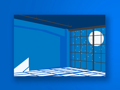 Moon Room illustration light moon moon light shadow windows